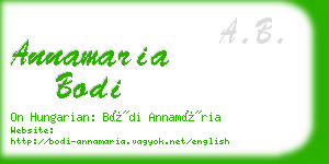 annamaria bodi business card